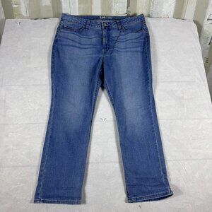 Lee‎ Straight Leg Jeans Womens Blue Denim Stretch Mid Rise Regular Fit Size 16P